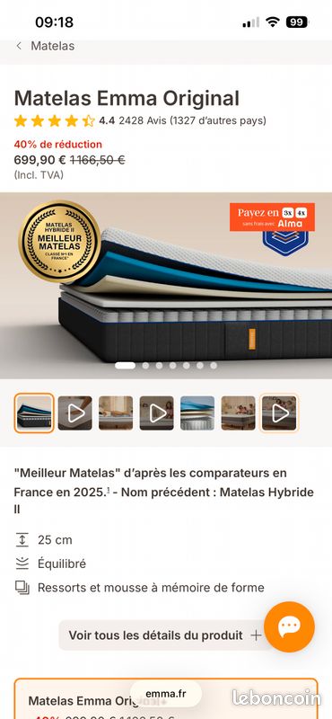 Lit complet 160x200 (image 1)