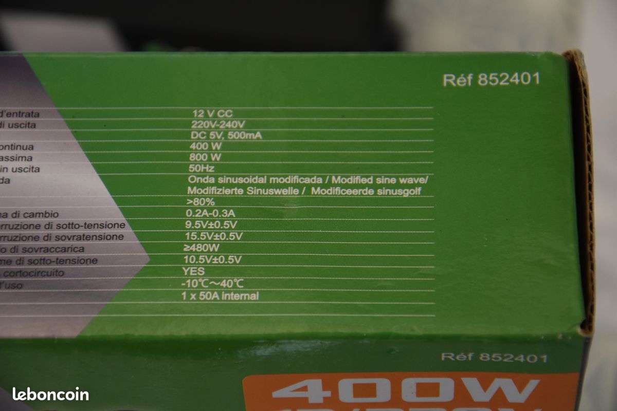 CONVERTISSEUR INVERTER 12V/220V 400Watts (image 8)