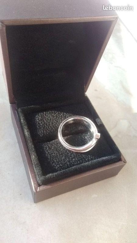 Bague fiançaille or blanc 18 carat + diamant (image 2)