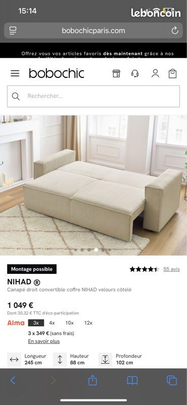 Canapé Bobochic + Pouf Nihad (image 5)