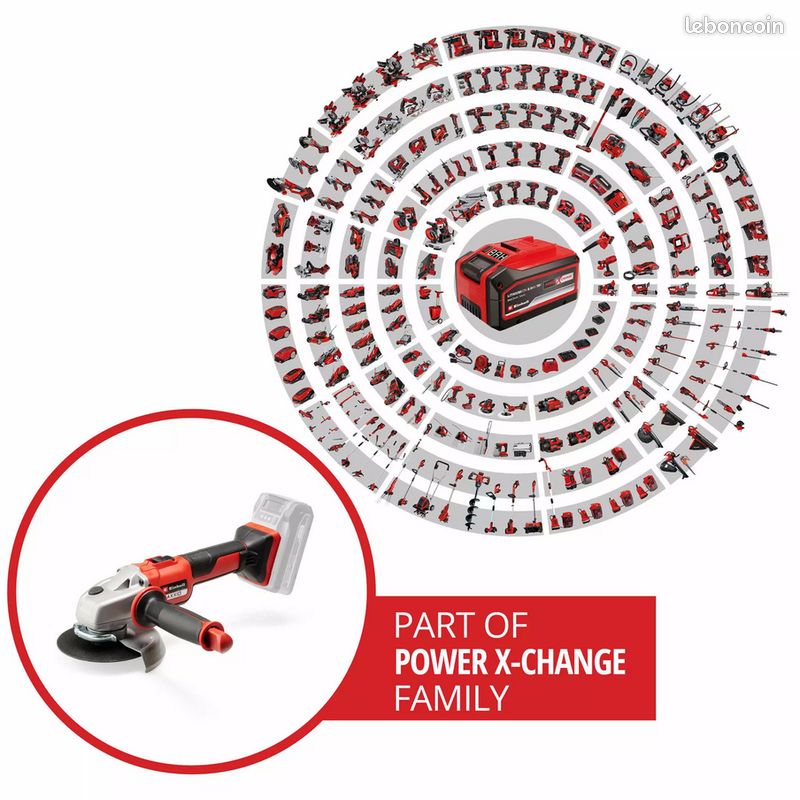 Meuleuse 125 mm brushless Einhell 18V + 1 batterie 2.5ah +chargeur offert GARANTIE 2 ANS (image 2)