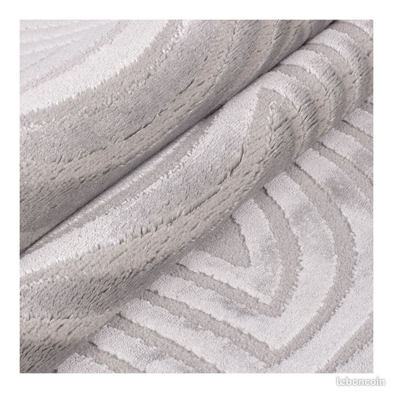Tapis effet courbe 3D design intérieur Bincia Argenté 160x230 (image 6)