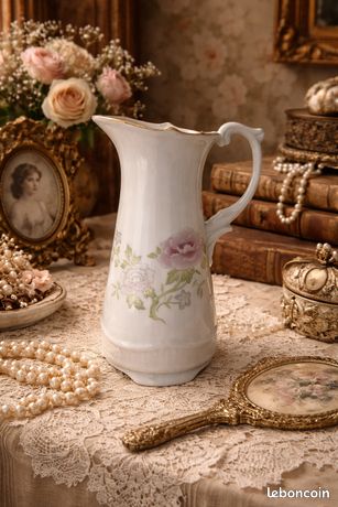 Pichet Décoratif Ideen Mit Herz Floral - Vase En Plastique Blanc à Personnaliser 12,6 Cm