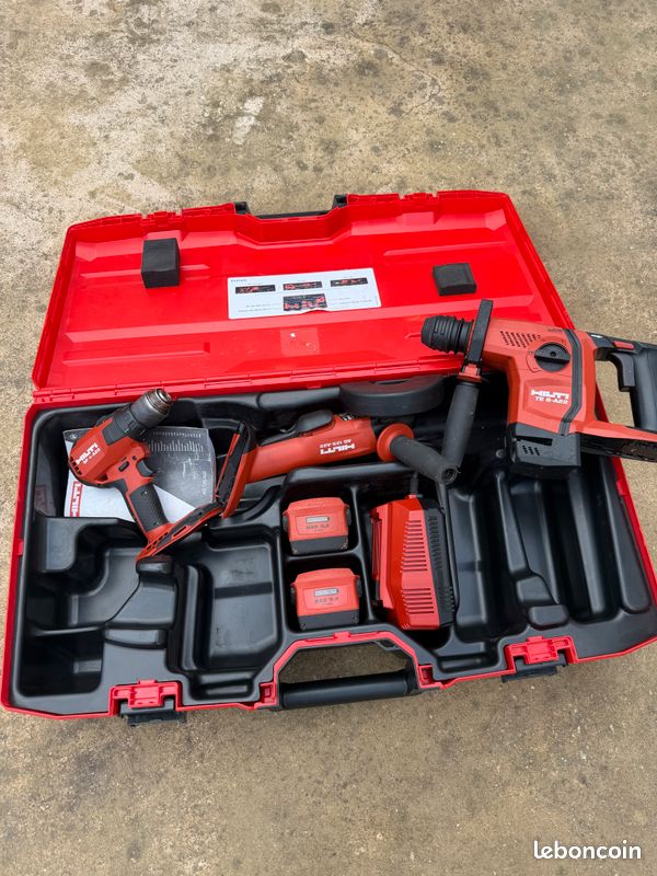 Pack 3 Outils Hilti D’Occasion – Perforateur TE 6 + Meuleuse AG 125 + Visseuse SF 6