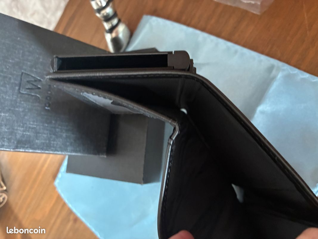 Porte feuille porte cartes pour hommes en cuir noir JOODWAY (image 5)