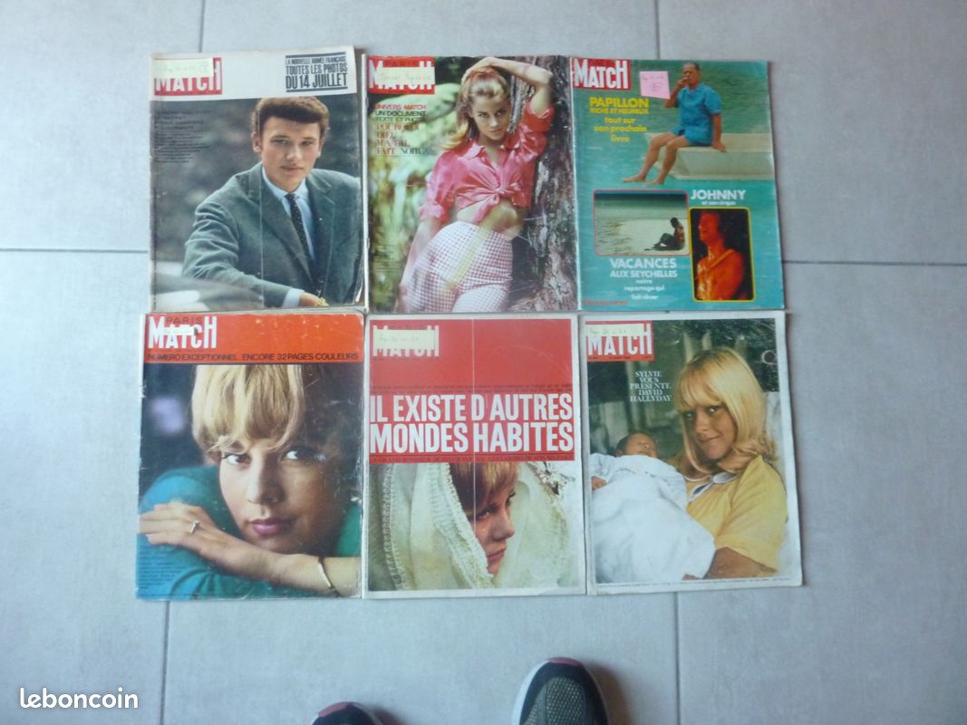 Lot 6 anciennes revues Paris Match Johnny/Sylvie (image 1)