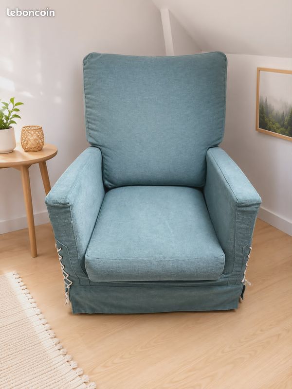 Fauteuil Roche Bobois - tissus vert déhoussable - très bon état (image 2)