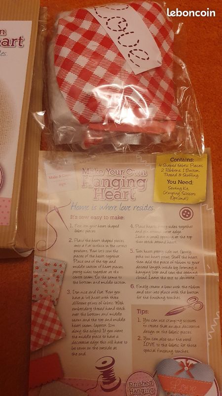 Jeu kit de couture Heart/cœur en anglais- Neuf (image 4)