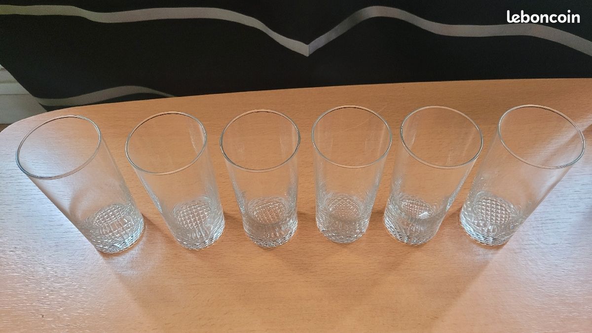 6 verres à eau et jus 14cm de hauteur x 6cm de diamètre (image 4)