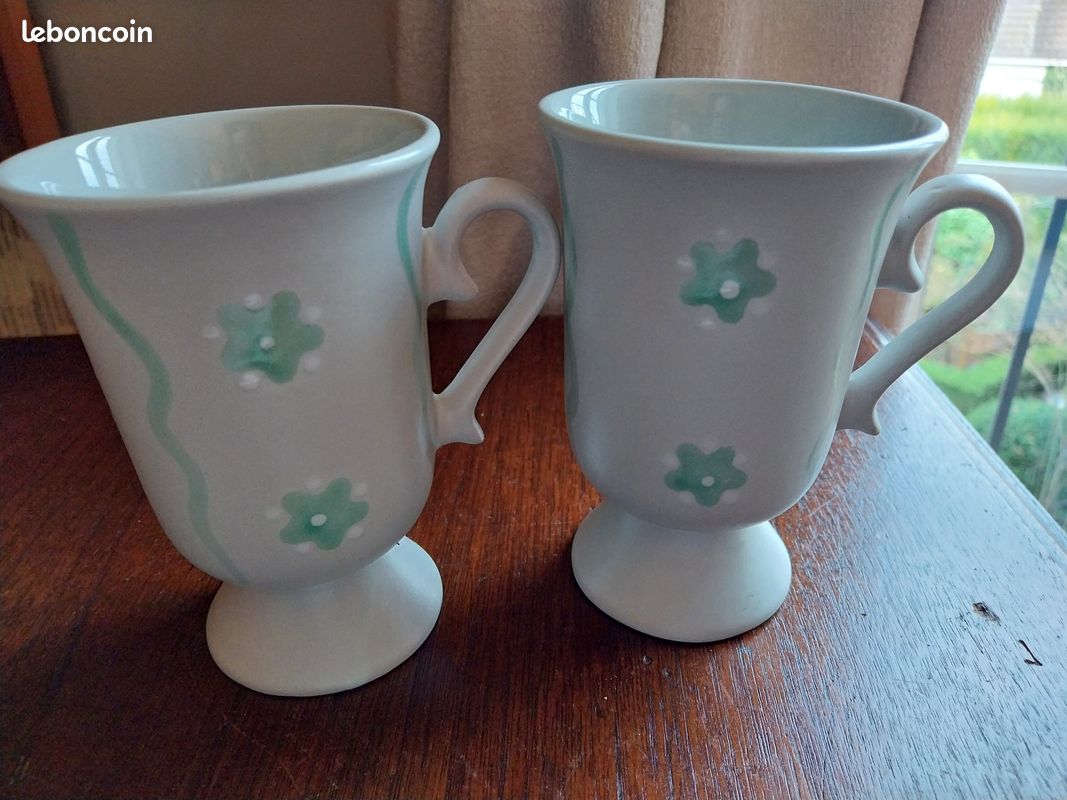 Lot mazagrans avec anses - tasses à café Vintage (image 2)