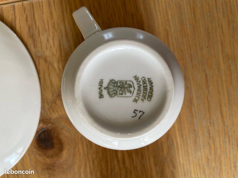 Lot 6 Tasses & Sous-tasses Vintage Porcelaine Schumann Arzberg Bavaria 70s (image 3)