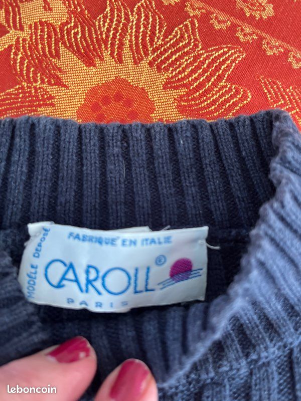 Petit Pulls CAROLL manche courtes bleu marine (image 2)