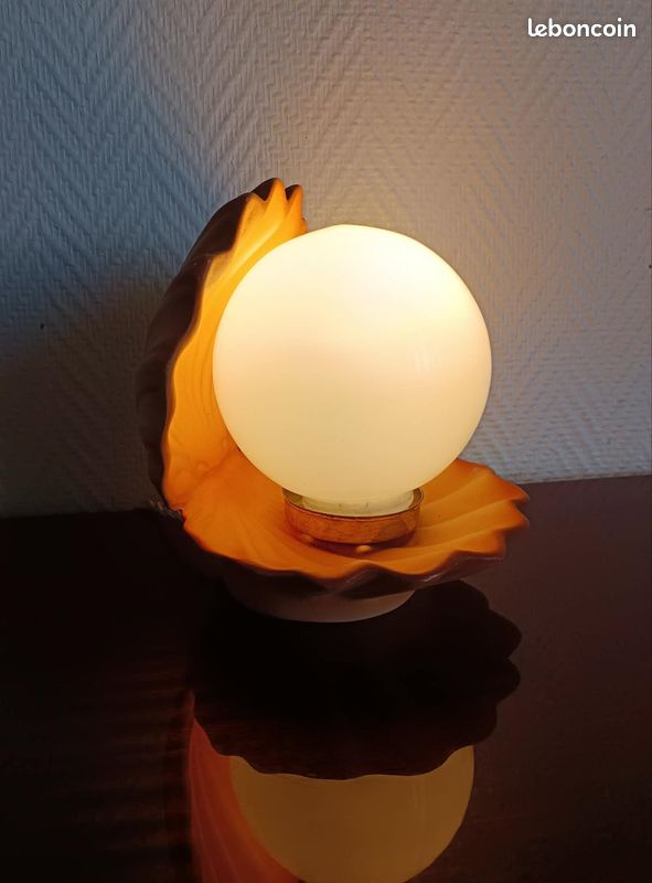 Lampe coquillage vintage 1980 (image 4)