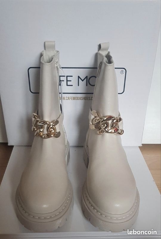 Chelsea Boots Bottine Plate Blanche Chelsea Commando Pamela En