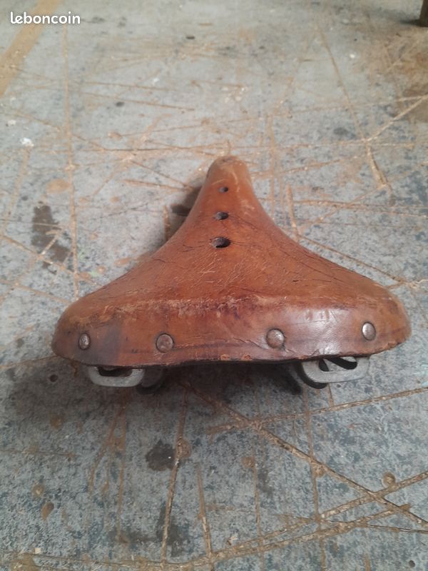 Selle cuir eagle velo ancien - - Pièces detachées pour VéloSolex, Peugeot, Motobécane