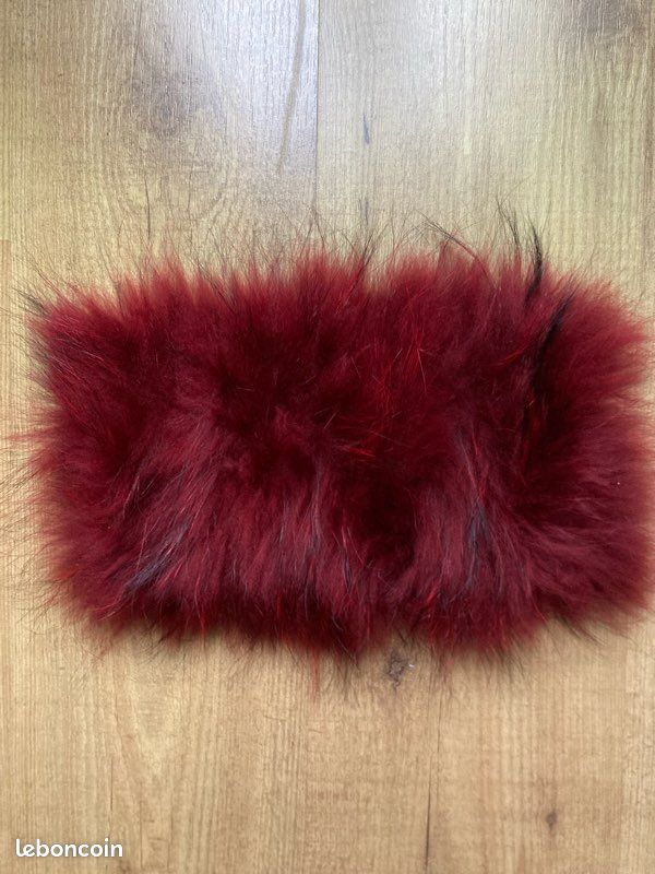 Snood bordeaux fourrure/laine (image 1)