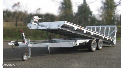 DESTOCKAGE - Plateau basculant double essieux - 2700 kg (image 5)