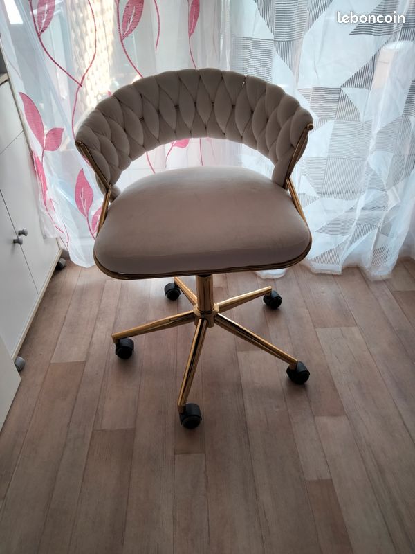 Magnifique chaise velours crème (image 3)