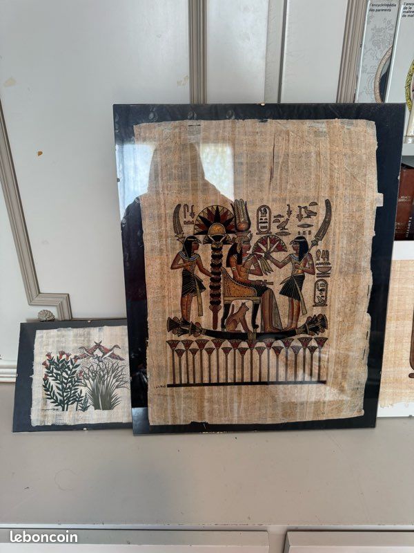Lot de 4 tableaux style papyrus égyptien (image 1)