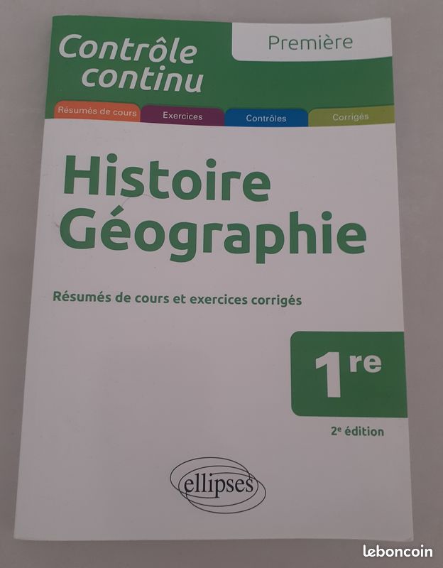Livre Histoire Géographie Première Ellipses (image 1)