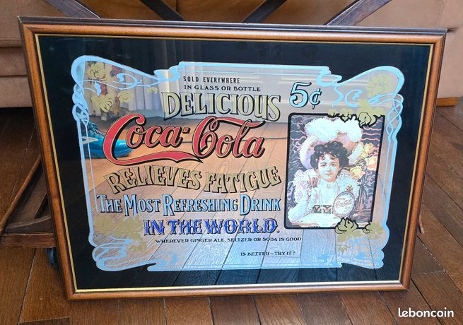 中古】(未使用・未開封品)Coca-ColaWaitress Framed Logo Mirror 141  