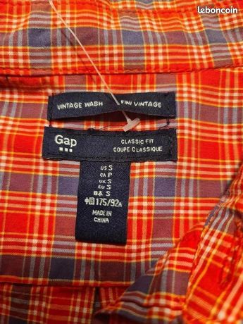 Chemise Homme Gap à Carreaux Bleus - Taille L - Coton - Manches Longues - Occasion