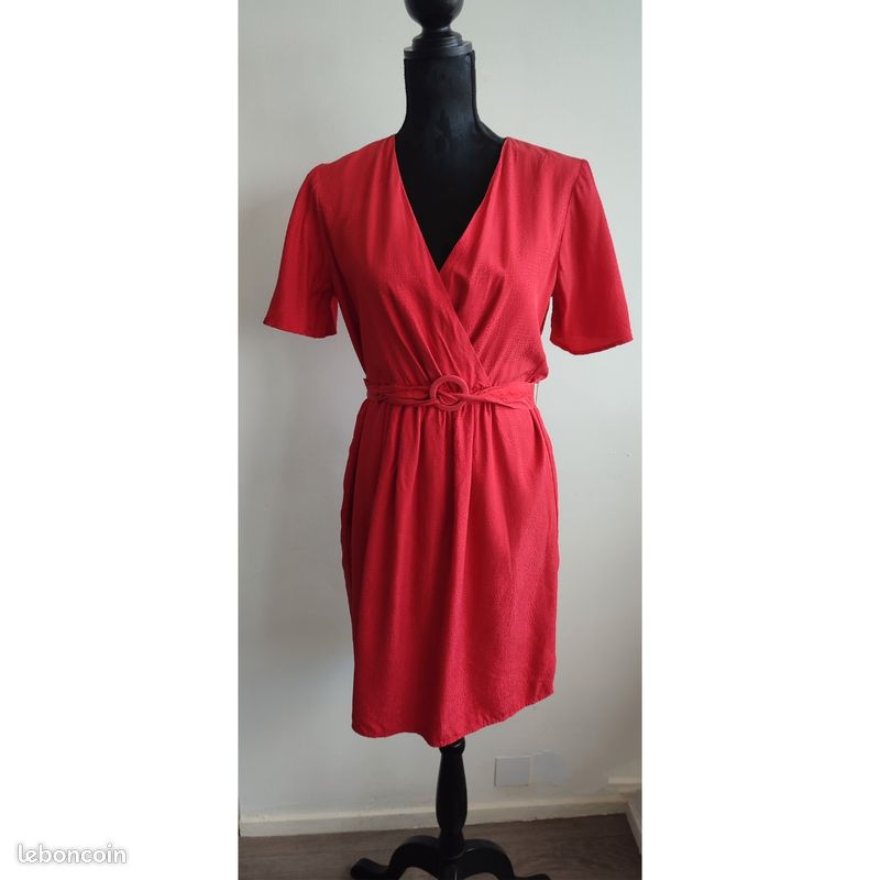Robe En Soie 100% - Marque 123 - Taille 40 - Couleur Taupe - Neuve Sans étiquettes