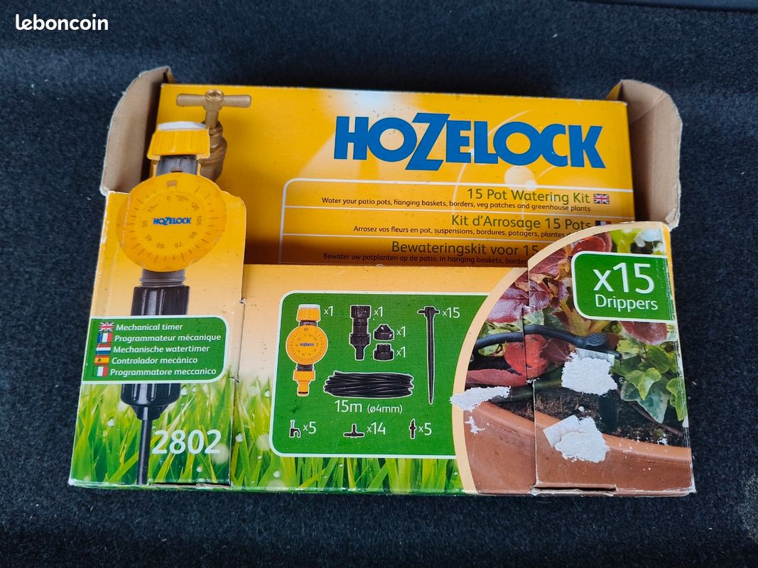 HOZELOCK Kit Arrosage Goutte-à-Goutte 20 Pots Avec Programmateur Select Controller - Autonome