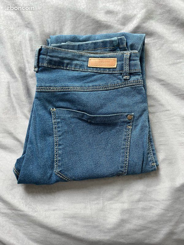 Jean Pimkie Slim Fit Destruct Avec Genouillères - Taille 38, Bleu, Neuf Sans étiquette