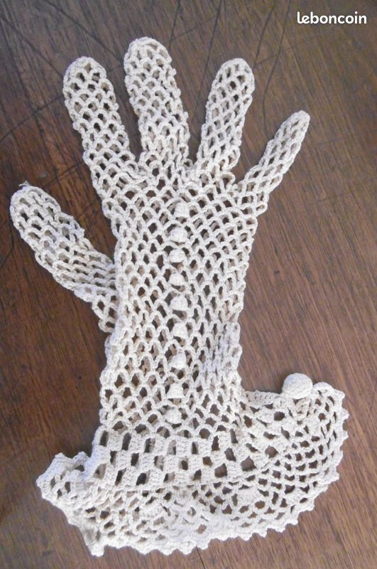 Gants au crochet anciens (image 2)