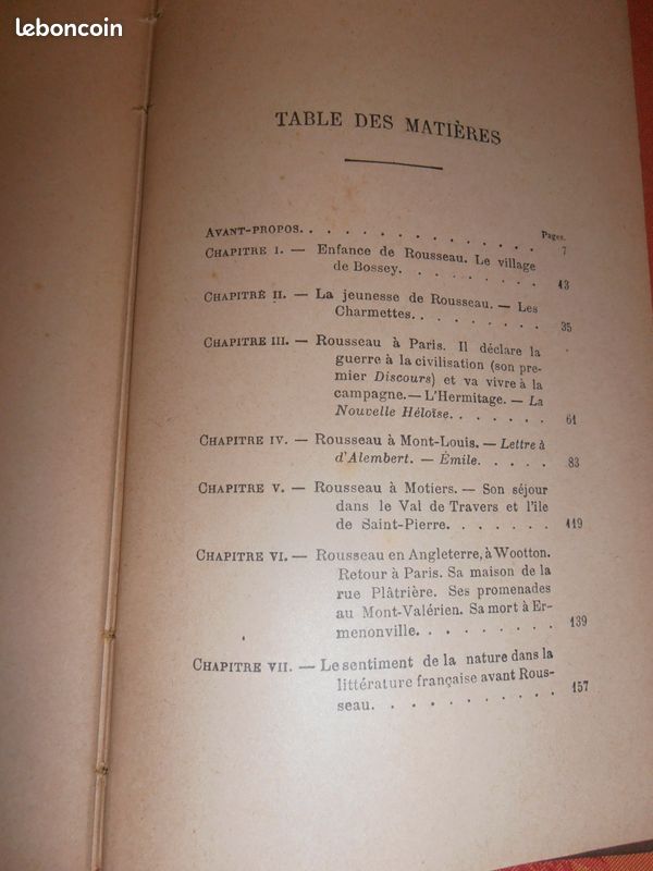 Livre ancien 1894 Jean Jacques Rousseau (image 2)