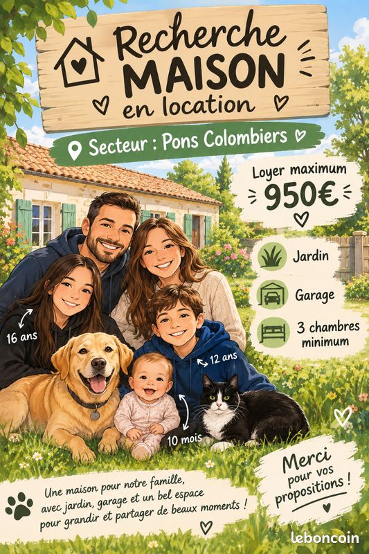 Maison 4 pièces 100 m² · à Pons · 100 m² · 950 €/mois