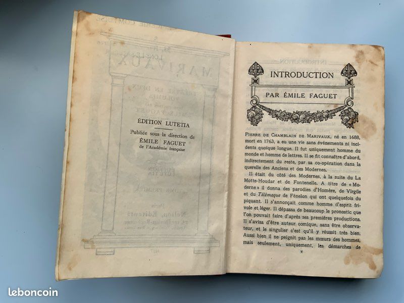 Théâtre de Marivaux tome 1, edition lutetia, Nelson, 1933 (image 1)