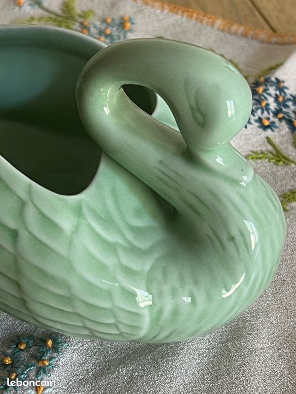 Cygne en céramique vert pastel vintage (image 11)