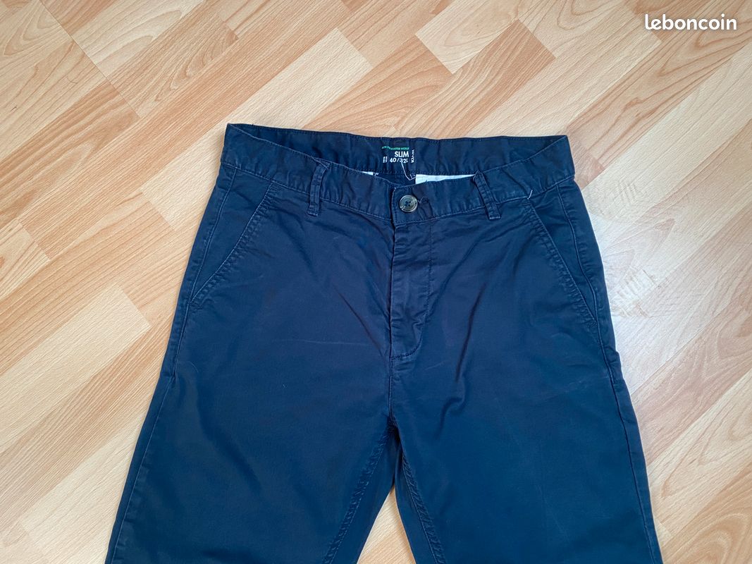 Short Chino Kiabi Marine - Taille 38 - Bleu - Occasion Très Bon état