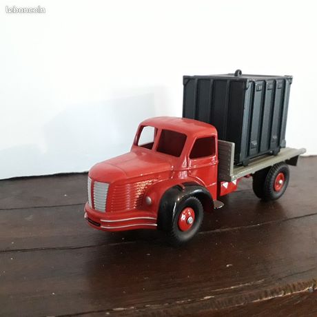 Dinky Toys 34B Berliet Plateau Container 1956 - Roue Concave, Quasi Neuf