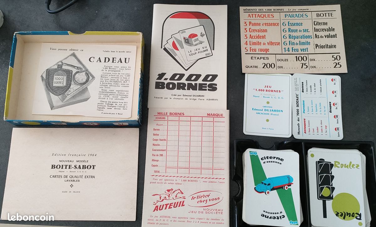 Jeu de mille bornes 1964 d'origine (image 1)