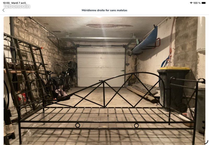 Méridienne fer droite sans matelas (image 2)
