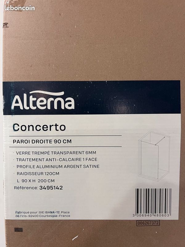 Paroi de douche à l’italienne Alterna Concerto 200 × 90 cm – neuve emballée (image 3)