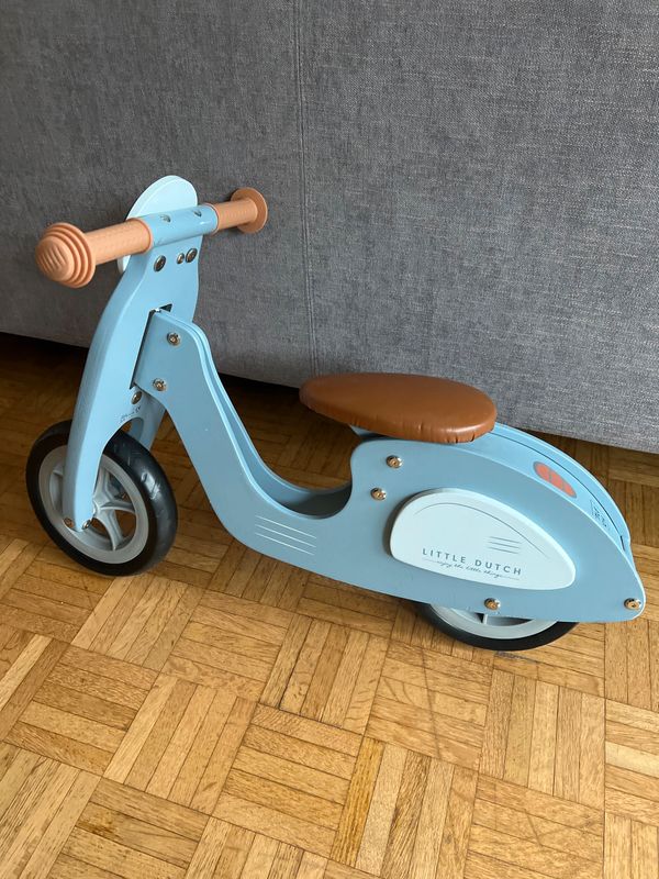 Draisienne scooter en bois bleu Little Dutch