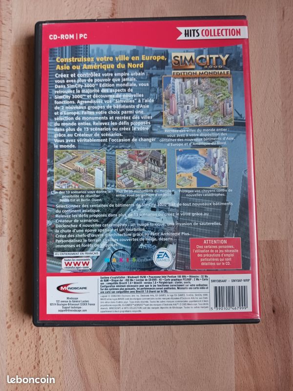 cd n°2 (manuel) du jeu Sim city 3000 edition mondiale PC FR
