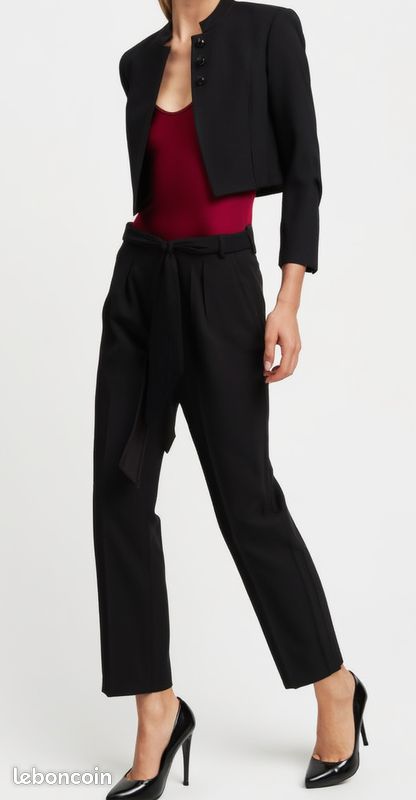 Pantalon En Cuir Véritable Armand Ventilo - Taille 38 Femme - Marron Foncé - Occasion En Très Bon état