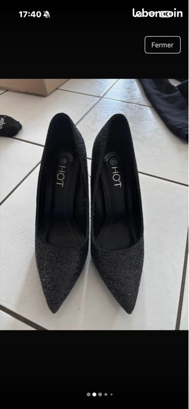 Escarpin paillette noir Chaussures