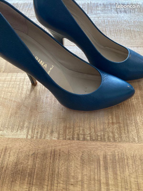 Escarpin Bleu Minelli Escarpins En Cuir Escarpins MINELLI Bleu