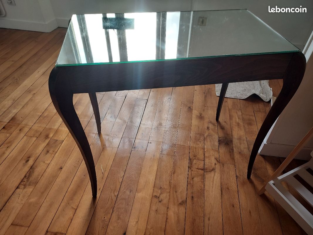 Coiffeuse en verre et bois (image 4)