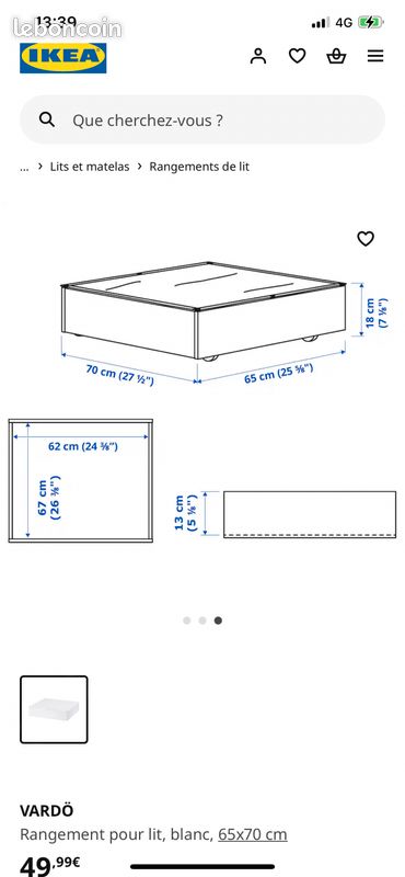 Meuble roulant pour lit (image 3)