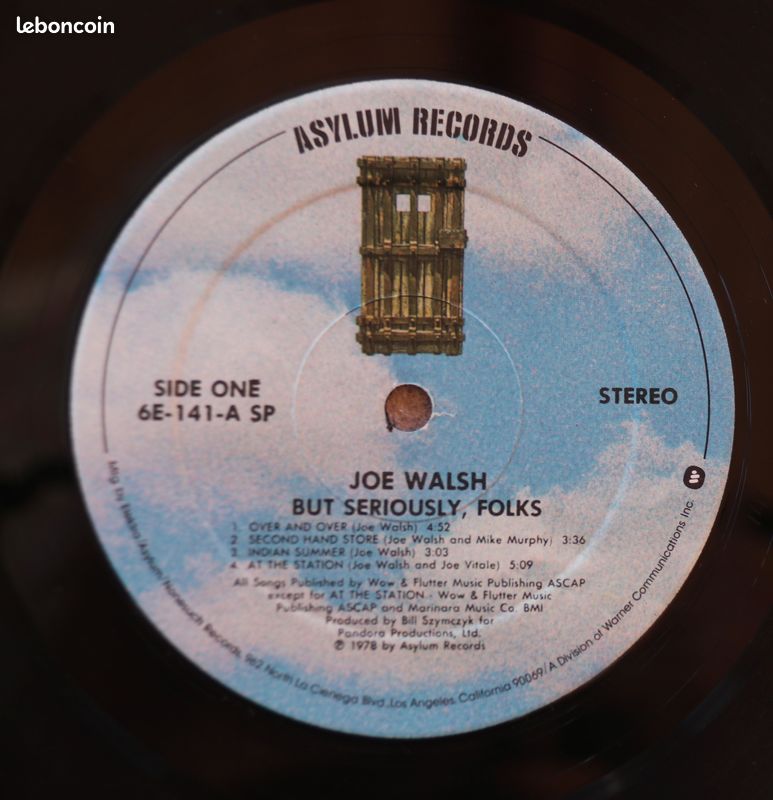 Joe walsh ""but seriously . Folks... Lp 33t de 1978 (image 2)