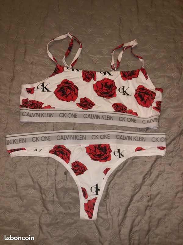 Rouge Zeshoes String Calvin Klein Femme Rouge Ensemble Calvin