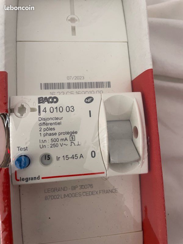 Disjoncteur de branchement enedis - tarif bleu - 500ma sélectif - 15a ou 30a ou 45a (image 2)
