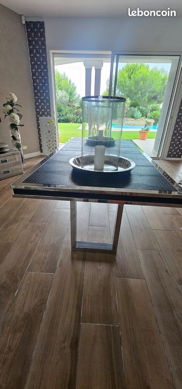 Vente superbe table en acier Moderne cuir martelé (image 3)